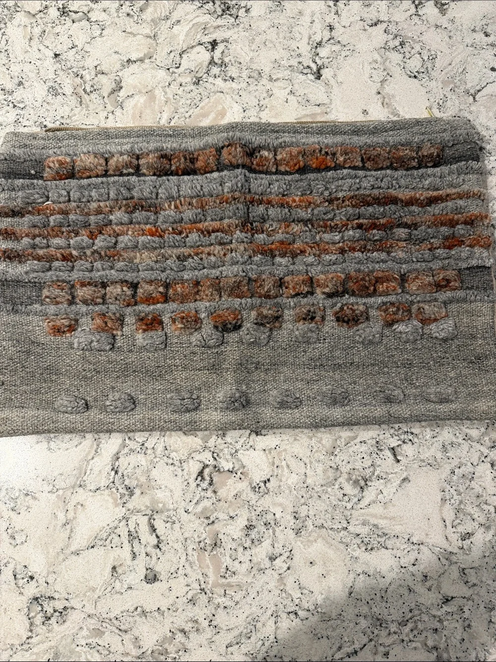 Pottery Barn Gray and Brown Textured Lumbar Pillow Cover
